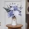 16" Artificial Flowers with Eucalyptus Stems and Greenery, Faux Dahlia Flower Arrangement in White Ceramic Vase with Heart Charm Décor, Rustic Farmhouse Table Centerpiece for Home, Kitchen & Office